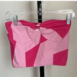 Revolve S/W/F Pink Strapless Top Small NEW